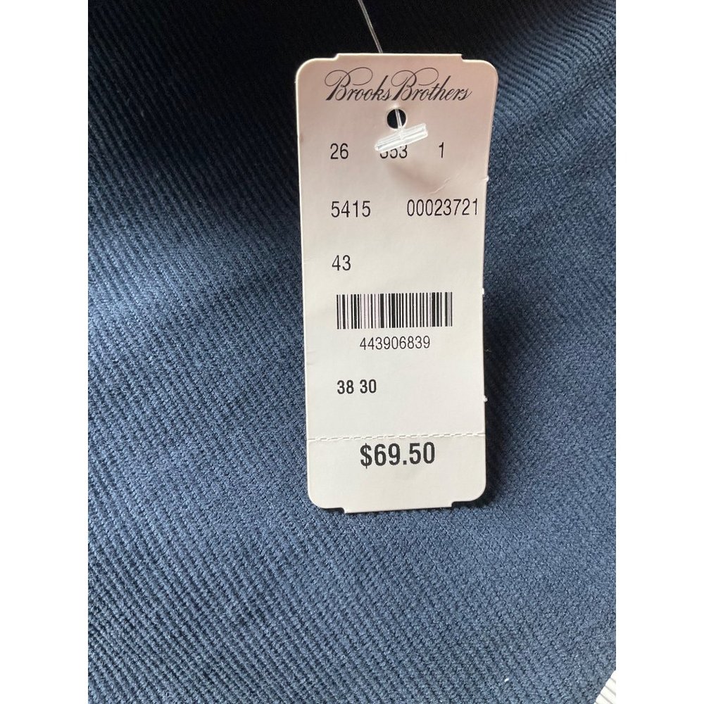 New w/tags Brooks Brothers Mens 38x30 Navy Corduroys Pants Cotton-Spandex - Picture 9 of 13